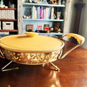 Miramar of California Ovenproof 971, Golden Yellow, Divided Casserole Dish